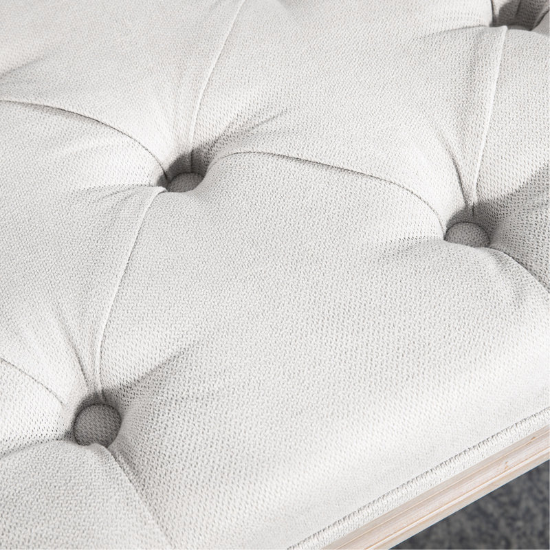 Banc de chambre rembourré 32 po, blanc