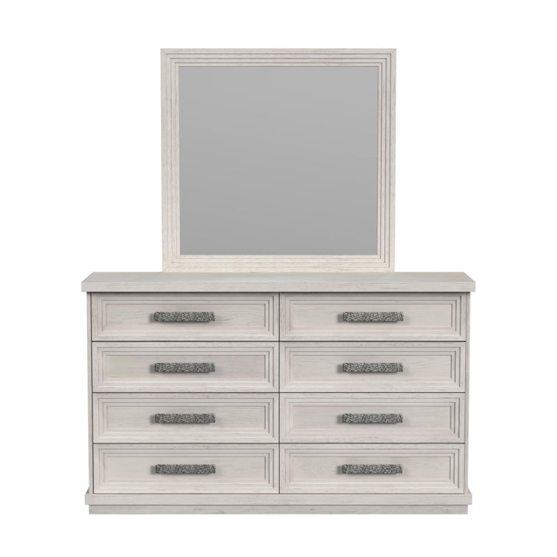 Ensemble commode et miroir Wealdstone en blanc antique