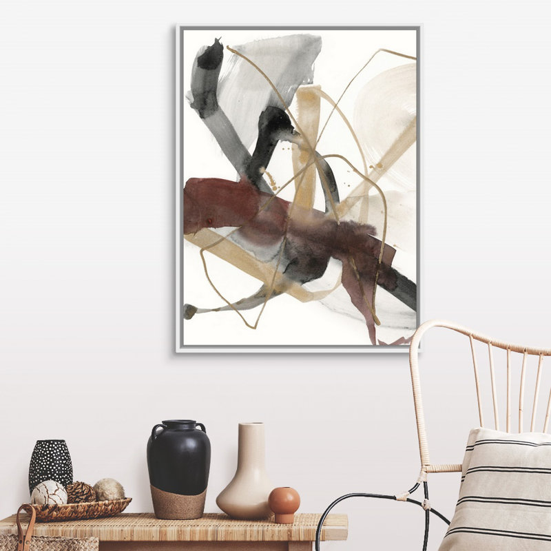 «Bourgogne Interjection I» par Jennifer Goldberger - reproduction d'art, Toile avec cadre, H 18 po x l 14 po, Blanc