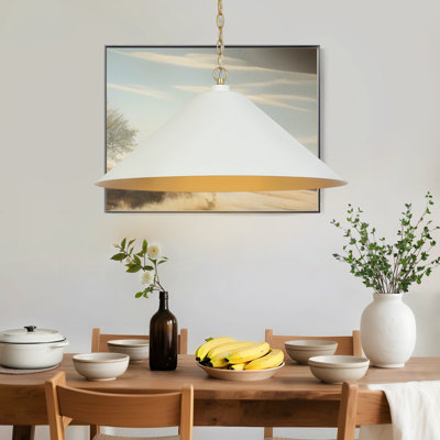 Hylia 1-Light Large 24.2" Dimmable Single Cone Kitchen Island Pendant