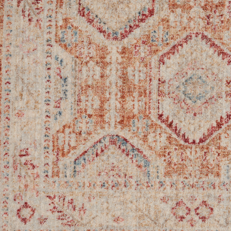 Red/Ivory Area Rug, Runner 2'7" x 10'