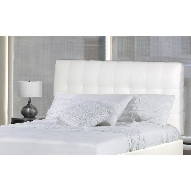 Tête de lit à panneau rembourré réglable Dean, Double, Cuir retravaillé - cendre