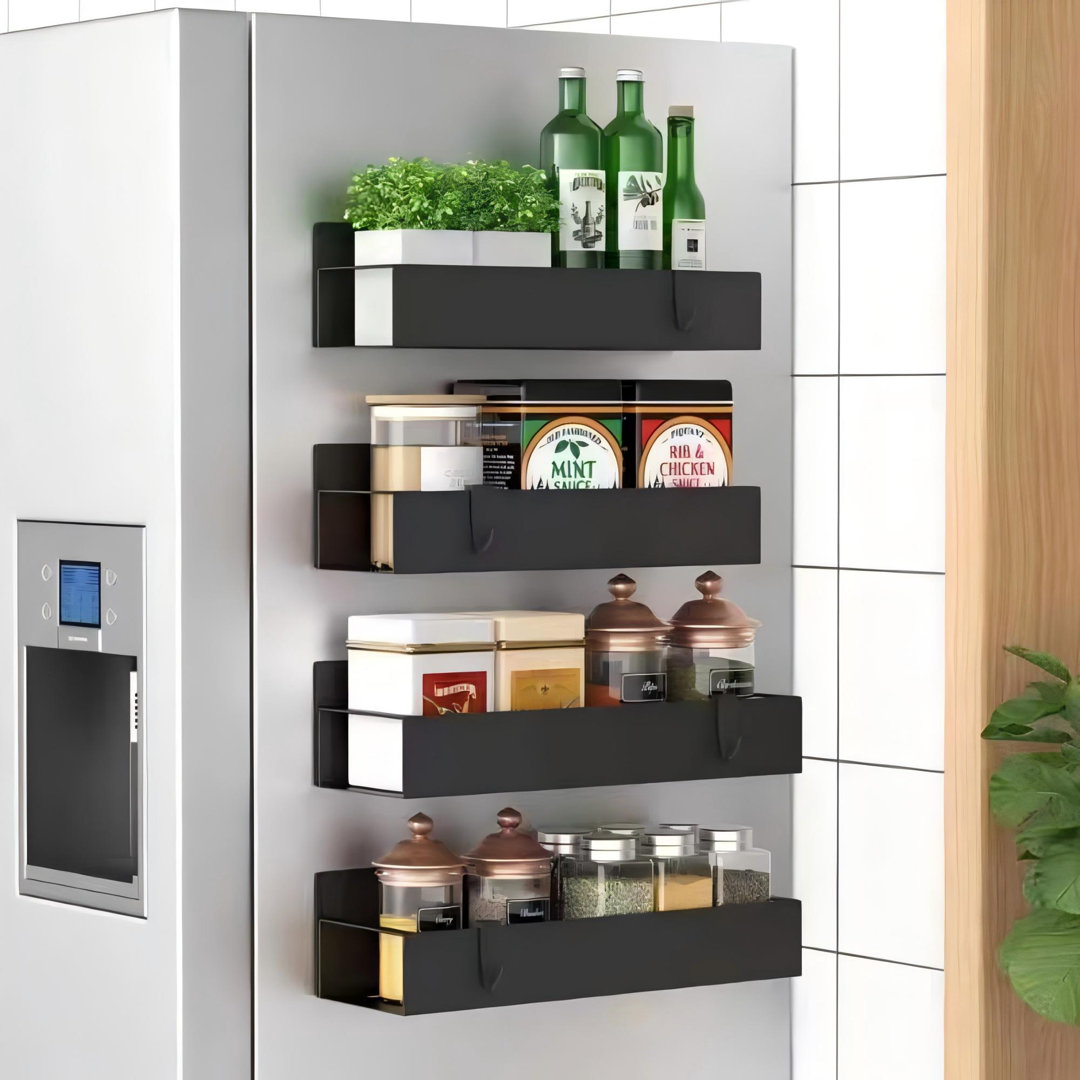 Metal Magnetic Spice Rack Organizer Shelf for Fridge Oven