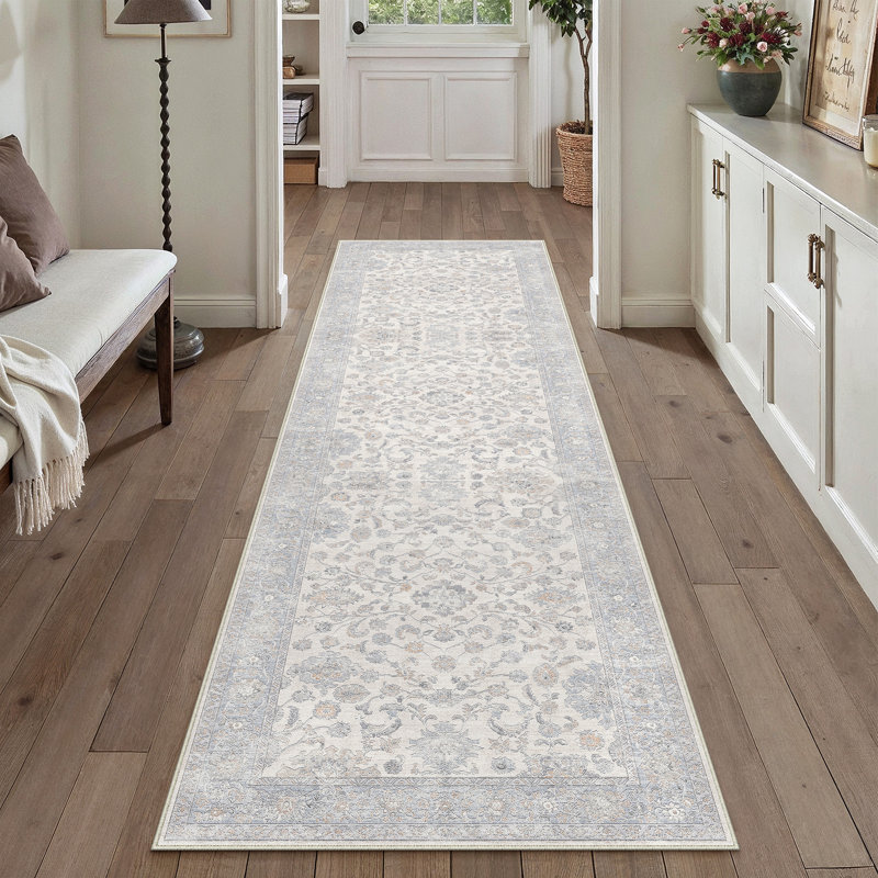 Lume Classic Persian Inspired Area Rug in Light Blue, Blue, Runner 2' x 8'