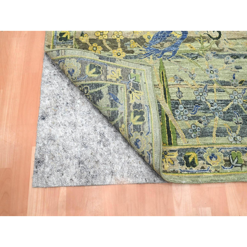 Tapis oriental rectangulaire en laine brun noué à la main 6 pi 1 po x 9 pi 1 po - MOA10275723