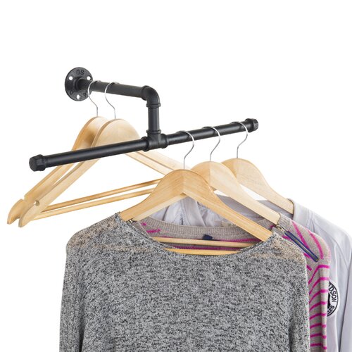 Symple Stuff Clarkston 19.9'' Metal Wall Mounted Clothes Rack & Reviews ...