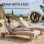 Chaise longue d'extérieur simple avec roulettes et coussin amovible-125311036