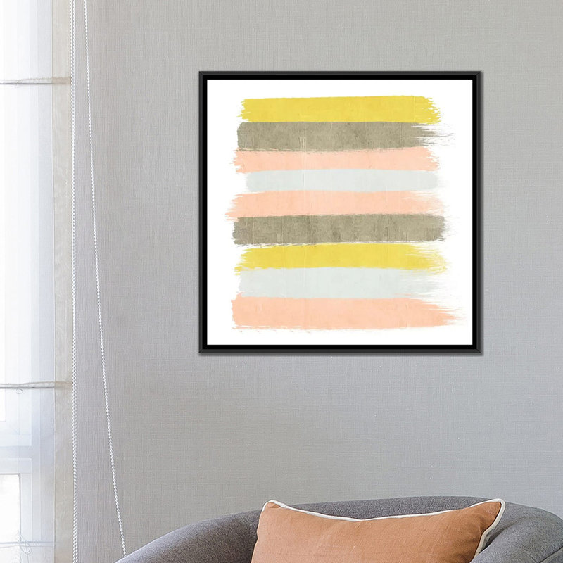 « upton rayures », reproduction d’impression sur toile, H 18 po x l 18 po x P 1,5 po, Toile avec cadre noir