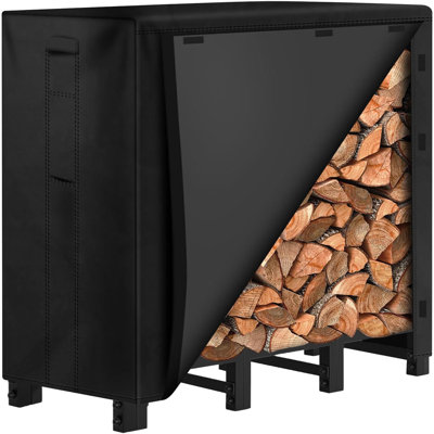 4FT Heavy-Duty Firewood Log Rack with 600D Weather-Resistant Oxford Cover - Indoor/Outdoor Wood Holder for Firewood Storage