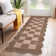 Washable Scalloped Rug Modern Checkerboard Rug Non Slip, Soft Non Shedding Thin Carpet, Indoor Low Pile Foldable Carpet, Contemporary Printed Mat for Living Room Bedroom