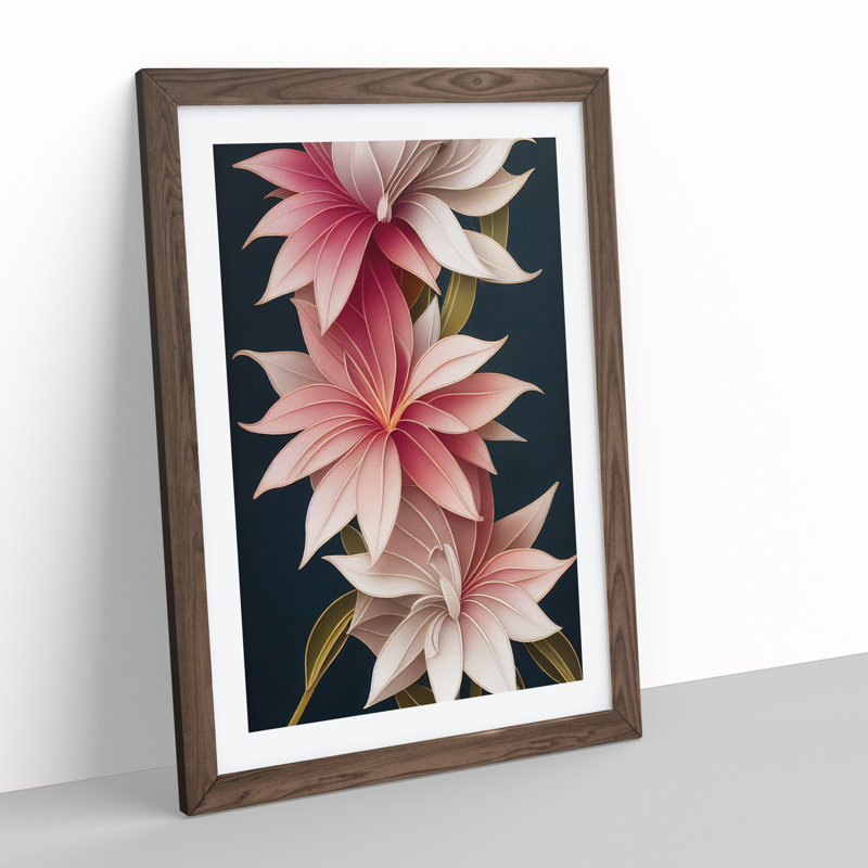 The Stimulating Flowers - Framed Print, 64cm H x 46cm W x 2cm D, Walnut
