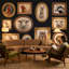 "Animal Portraits", art mural encadré sur fond sombre-897892159-897892154
