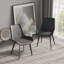 Chaise de salle à manger moderne avec pieds en métal noir et gris - 2Pcs / Ctn