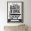 «Bath Time», art textuel sur toile-453051479-453051480