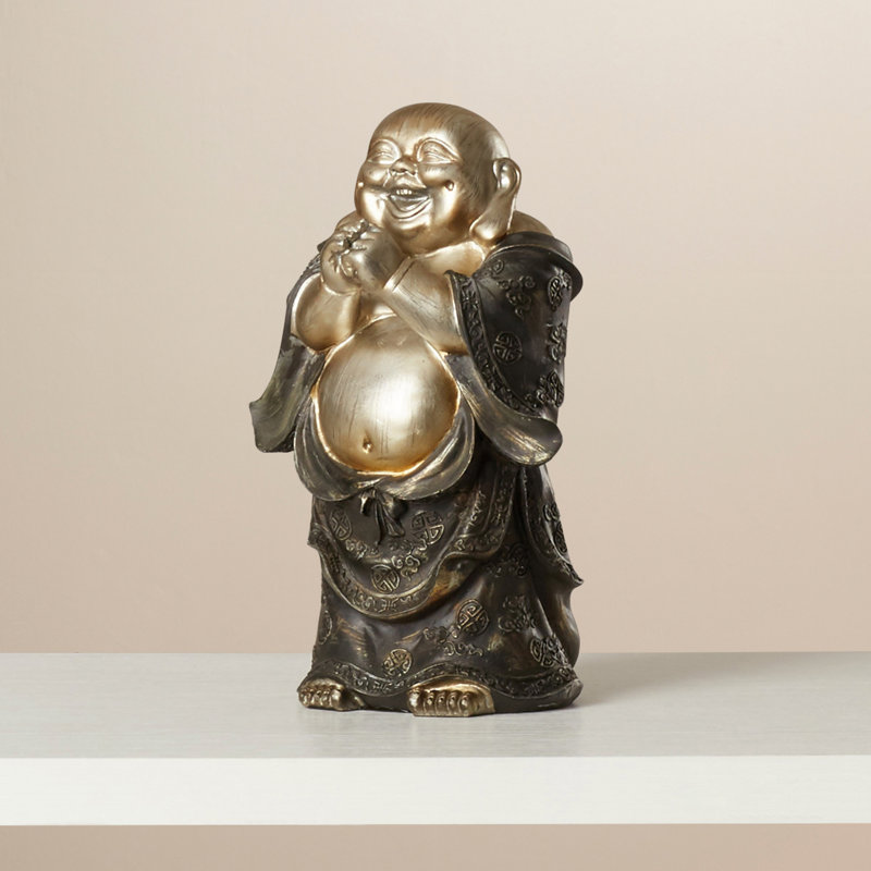 Figurine bouddha de rire en polyrésine