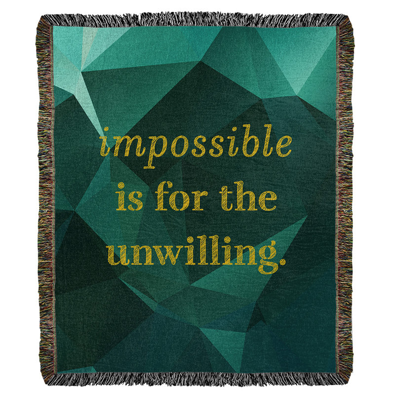 Hand Woven Throw Blanket, 60" L x 50" W, Emerald/Gold