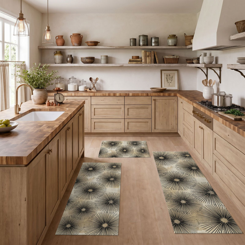 Tapis de cuisine lavables antidérapants Starburst