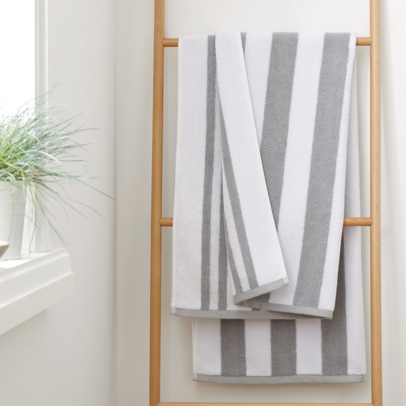 100% Cotton Plush Jacquard Bath Sheet, Grey