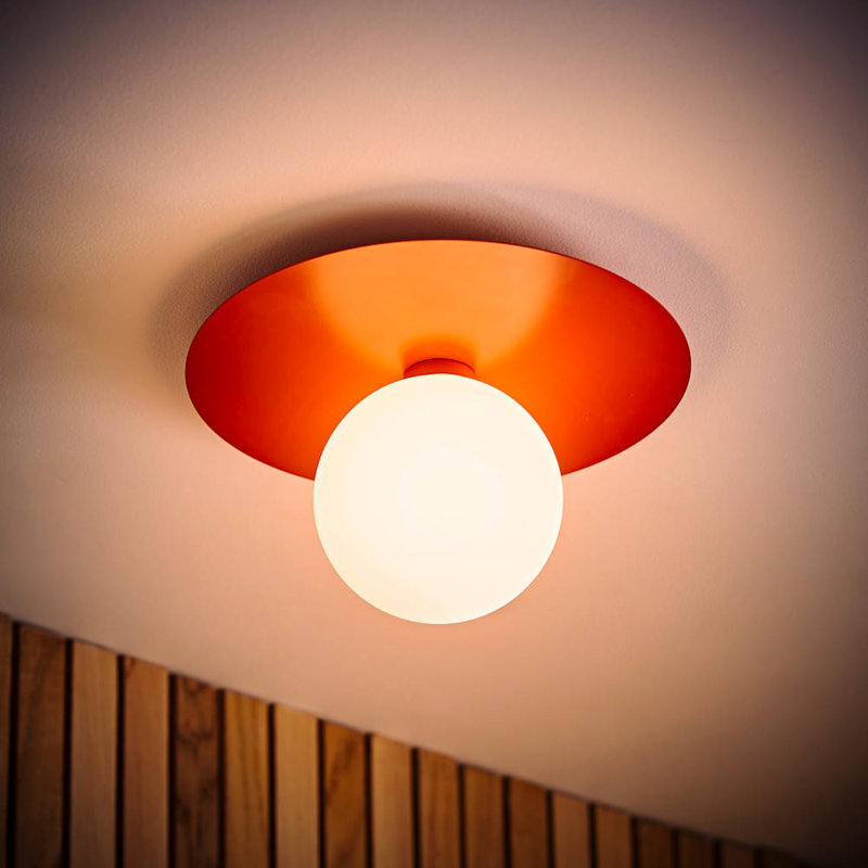 Demetro Glass Flush Mount, Rust