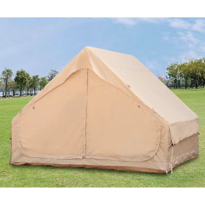 Inflatable Tent With Pump,Glamping Tents For 4-6 Person, Easy Setup 4 Season Waterproof Outdoor Tent,Waterproof Luxury Glamping Tent With 12 Mesh Window