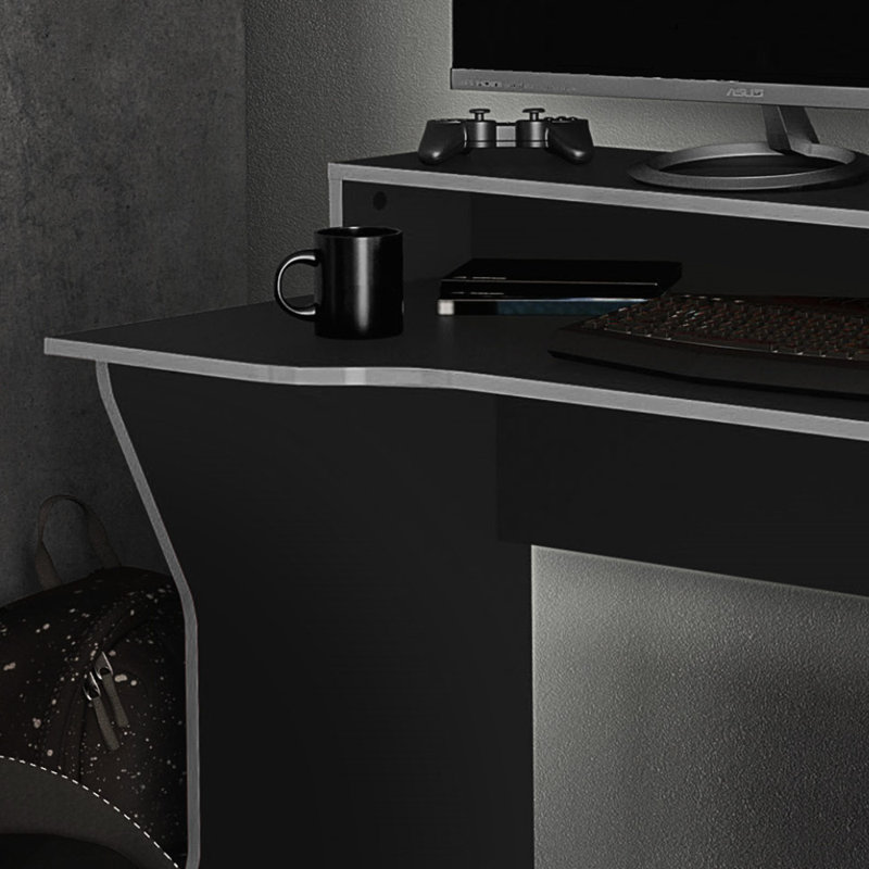 Masum Rectangle Computer Desk, 92 cm H x 130 cm W x 59.3 cm D, Silver