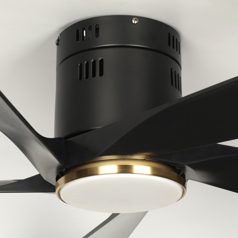 Karlena 52'' Modern Large Dimmable Ceiling Fan with LED Lights and Remote Control, Matte Black