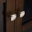 Armoire de rangement bas de style transitionnel en bois massif avec portes vitrées et tablettes réglables Acadian-749139112-676016431