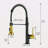 Commercial Black And Gold Kitchen Faucet With Pull Down Sprayer, Single Handle Single Lever Kitchen Sink Faucet-118388154