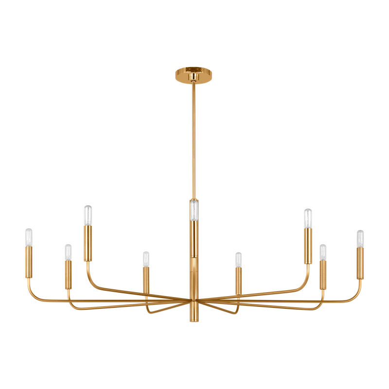 Brianna Wide Chandelier, Burnished Brass