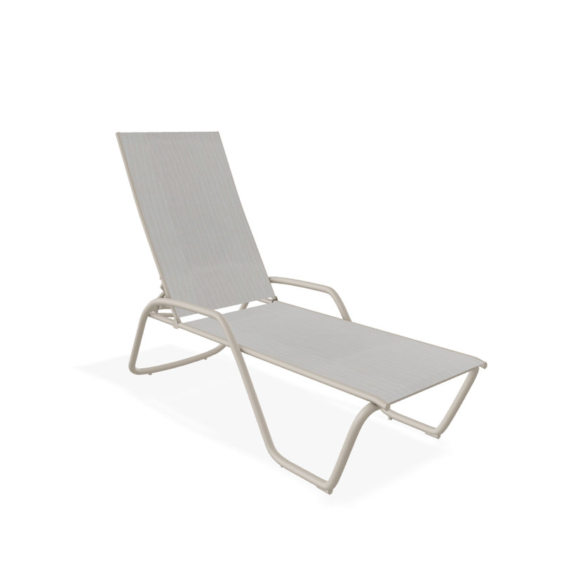 Outdoor Rust-Resistant Metal Chaise Lounge, Textured Desert, Amalfi