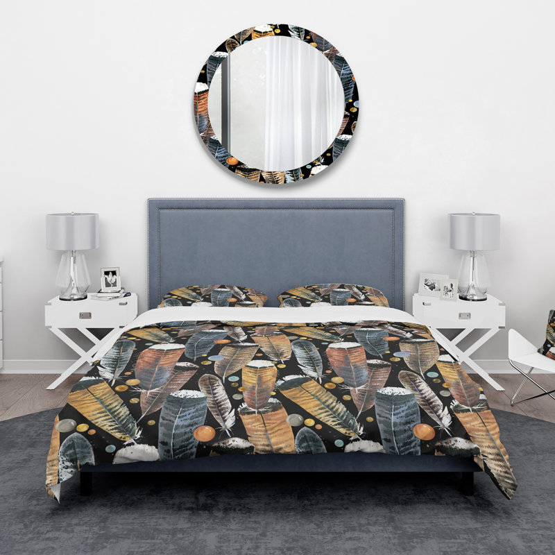 Ensemble de housse de couette noire en microfibre Cottage Americana, Housse simple + 1 taie décorative