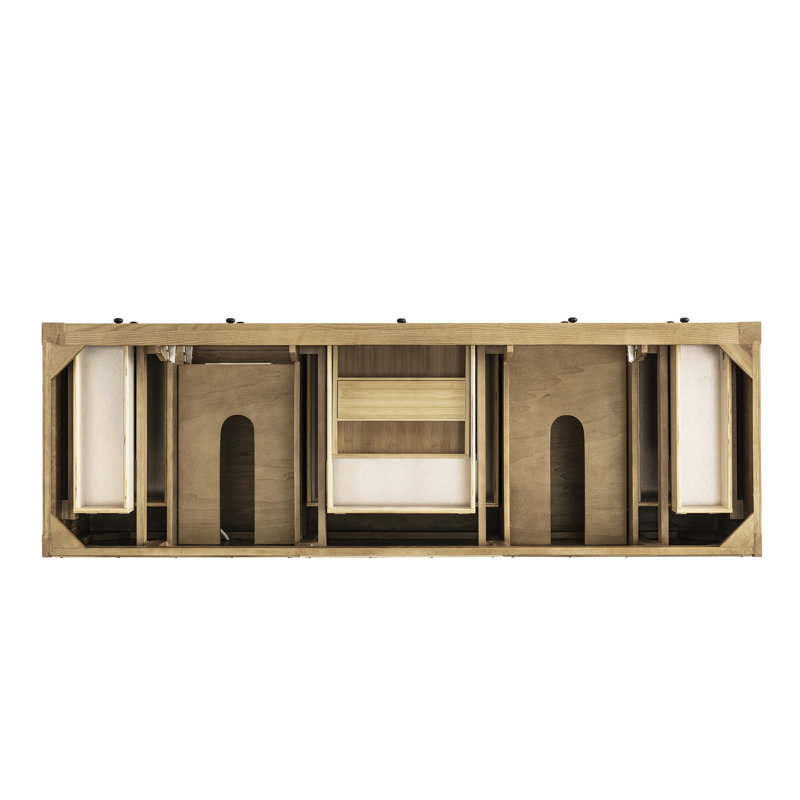 Breckenridge 72'' W Double Vanity, Eternal Jasmine Pearl, Light Natural Oak