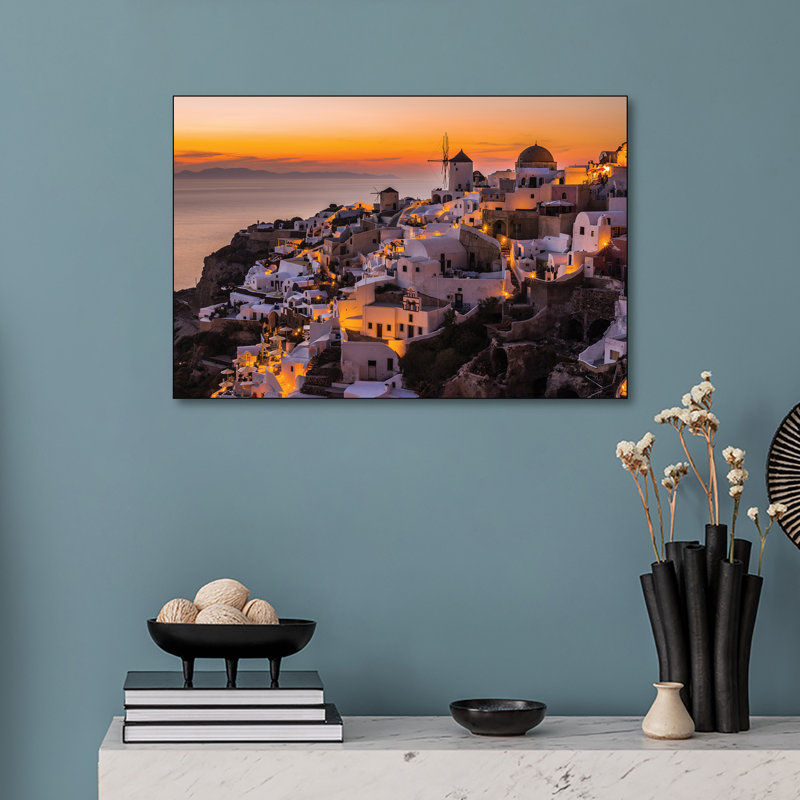 Impression sur toile, "Stealisix" - Calispera Santorini par Andreas Agazzi