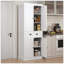 Armoire de cuisine Farmhouse, grande armoire de rangement autoportante avec 4 portes à fermeture douce, 2 tablettes réglables et un tiroir pour la salle à manger
