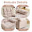 Swivel Rocker Recliner Chair with Heat and Massage, 24" Wide Oversized Rocker Recliner with Overstuffed Backrest,Swivel Glider Recliner for Living Room，Beige-1000796559