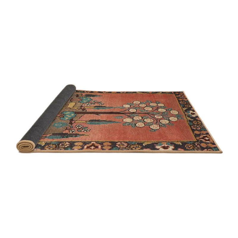 Tapis traditionnel rouge / vert Gerhilde, Rond 5 pi