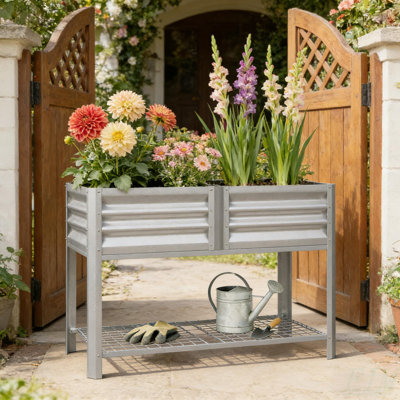 Outdoor Elevated Planter Box,Raised Garden Bed