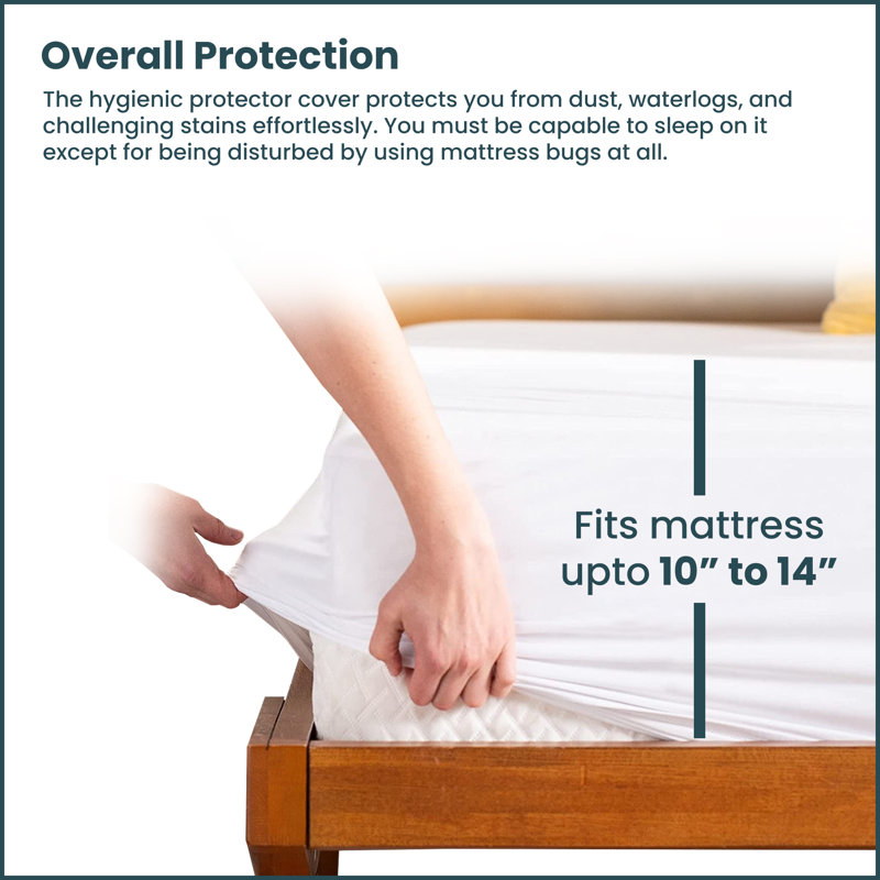 Davidsville Bed Bug and Hypoallergenic Cotton Zippered Waterproof Mattress Protector with 360 Degree Protection, Twin, 13"