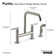 Kohler Purist® Two Handle Deck-Mounted Bridge Kitchen Sink Faucet with Pull Out Side Sprayer