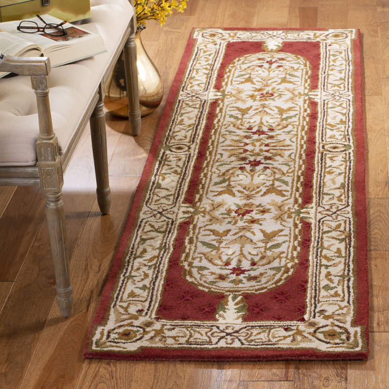 Tapis oriental en laine touffeté à la main Alg, Tapis de couloir 2 pi 3 po x 12 pi