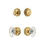 Nostalgic Warehouse Rope Rosette Entry Set with Oval Fluted Crystal