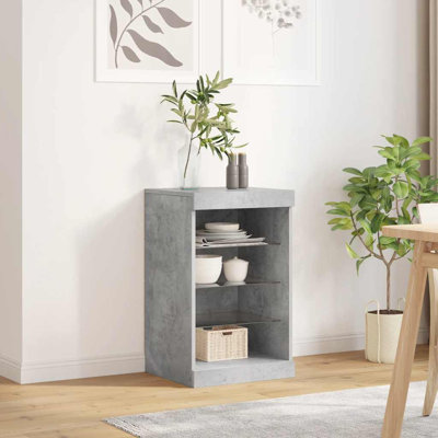 Buffet vidaXL avec lumières DEL et armoires de rangement pour le couloir