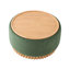 Repose-pieds de rangement rond de 29 po avec pieds en bois massif, table basse moderne avec couvercle réversible, structure en bois, repose-pieds en chenille pour le salon-752321946