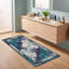 Tapis Somerset moderne à l'aspect vieilli, aquarelle abstraite, bleu sarcelle et blanc, lavable à la machine, antidérapant, à poils courts, pour l'intérieur et l'extérieur, adapté aux animaux domestiques, idéal pour le salon, la chambre, la salle à manger, l'entrée, le couloir ou le bureau.-432060065