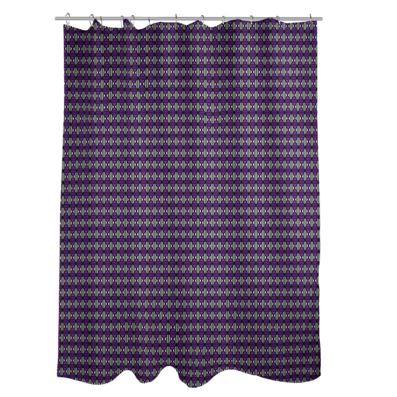 Rideau de douche simple à motif de losanges doublé classique, Mauve