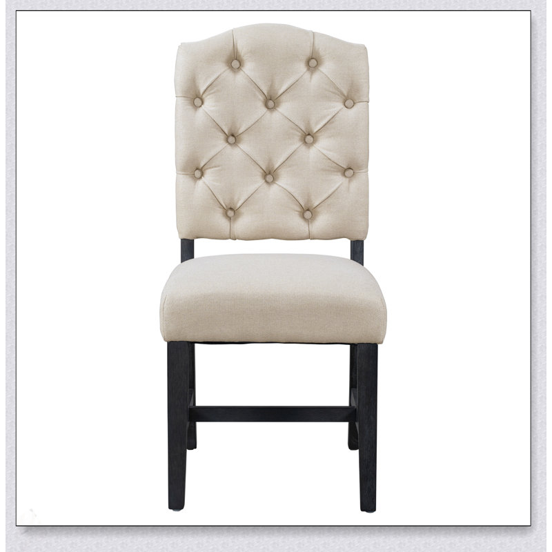 Ensemble de chaises de salle à manger de style rétro avec 4 chaises rembourrées, tissu de haute qualité et pieds évasés pour un confort élégant