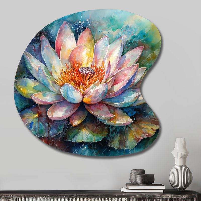 Navarrette - art mural asymétrique en métal Lotus, H 27 po x l 27 po