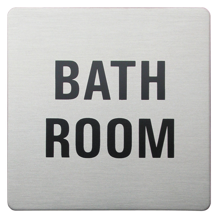 Sula Square Bathroom Sign in Brushed
