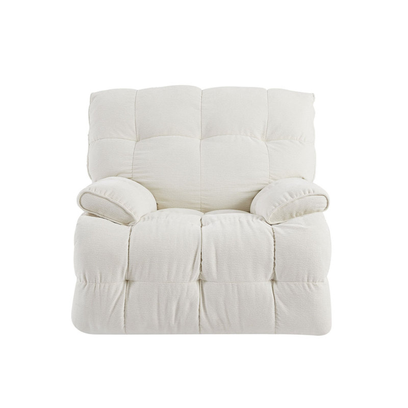 Fauteuil inclinable robuste en tissu pivotant à 360 degrés pour salon, crème
