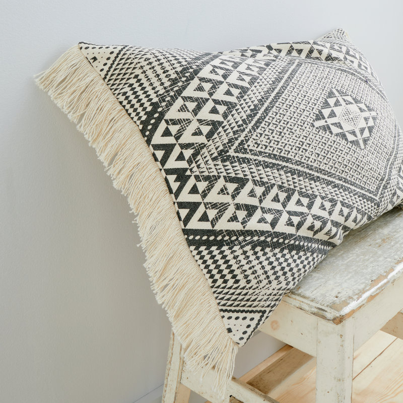 Geometric Scatter Cushion with Filling, Grey